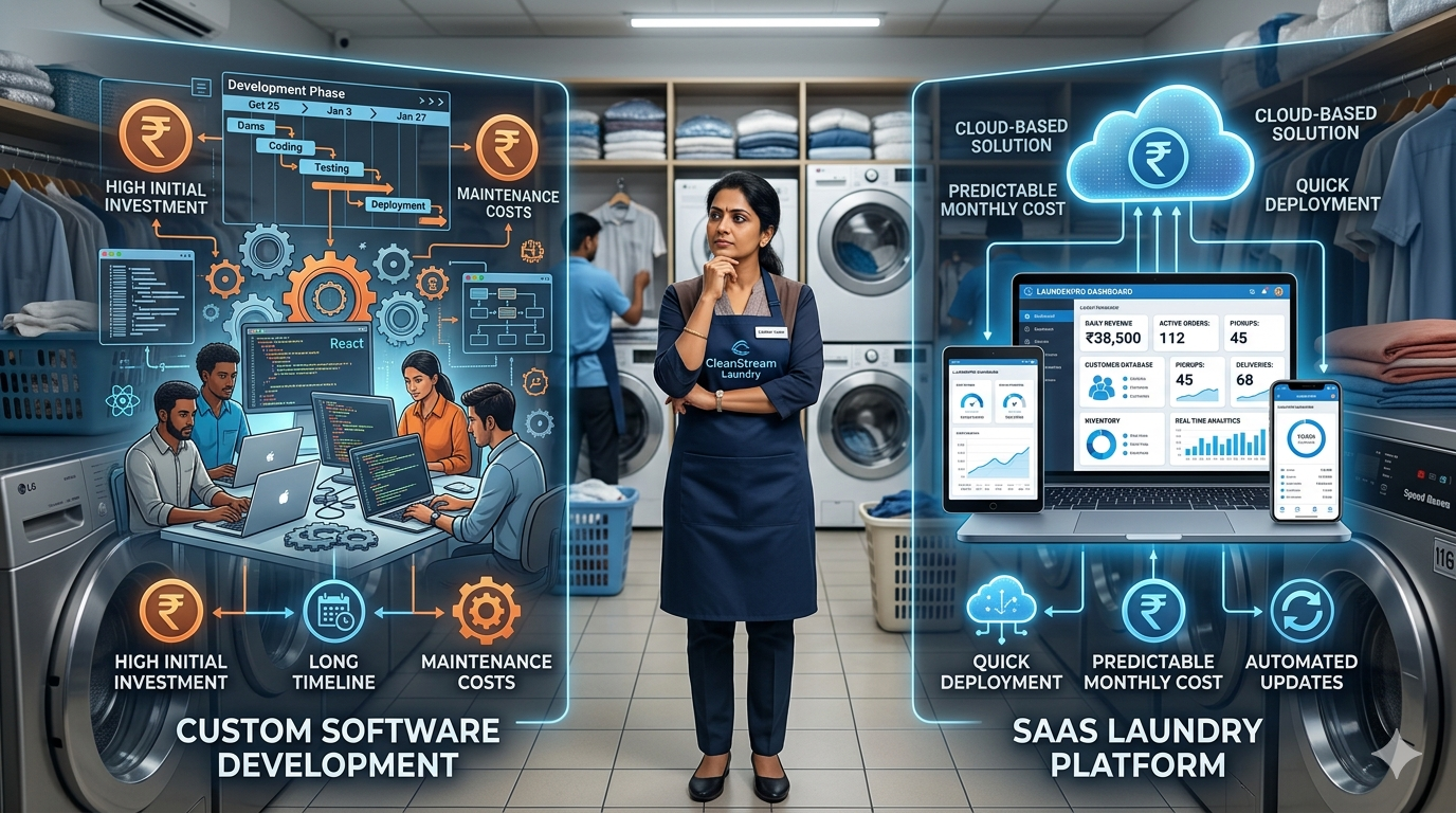Custom Laundry Software vs SaaS: Which One Fits Your Business?