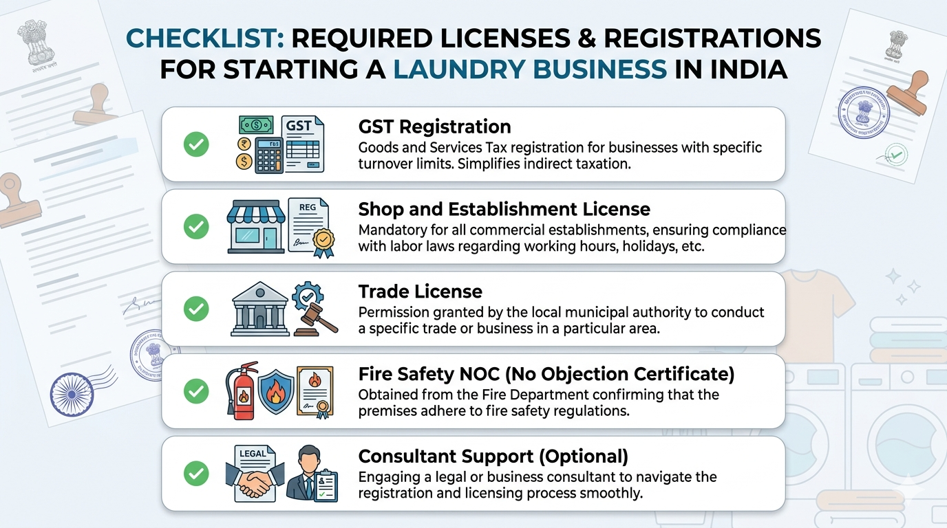 Laundry Business License Checklist Infographic