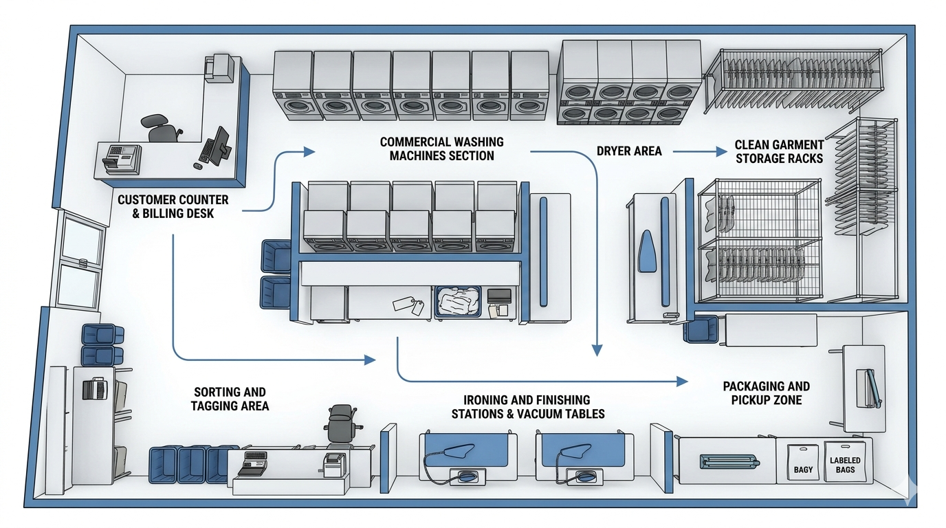 Laundry Shop Floor Plan Layout