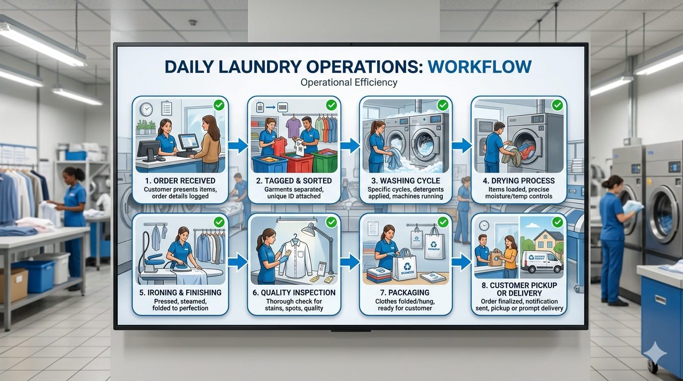 Daily Laundry Operations Flowchart