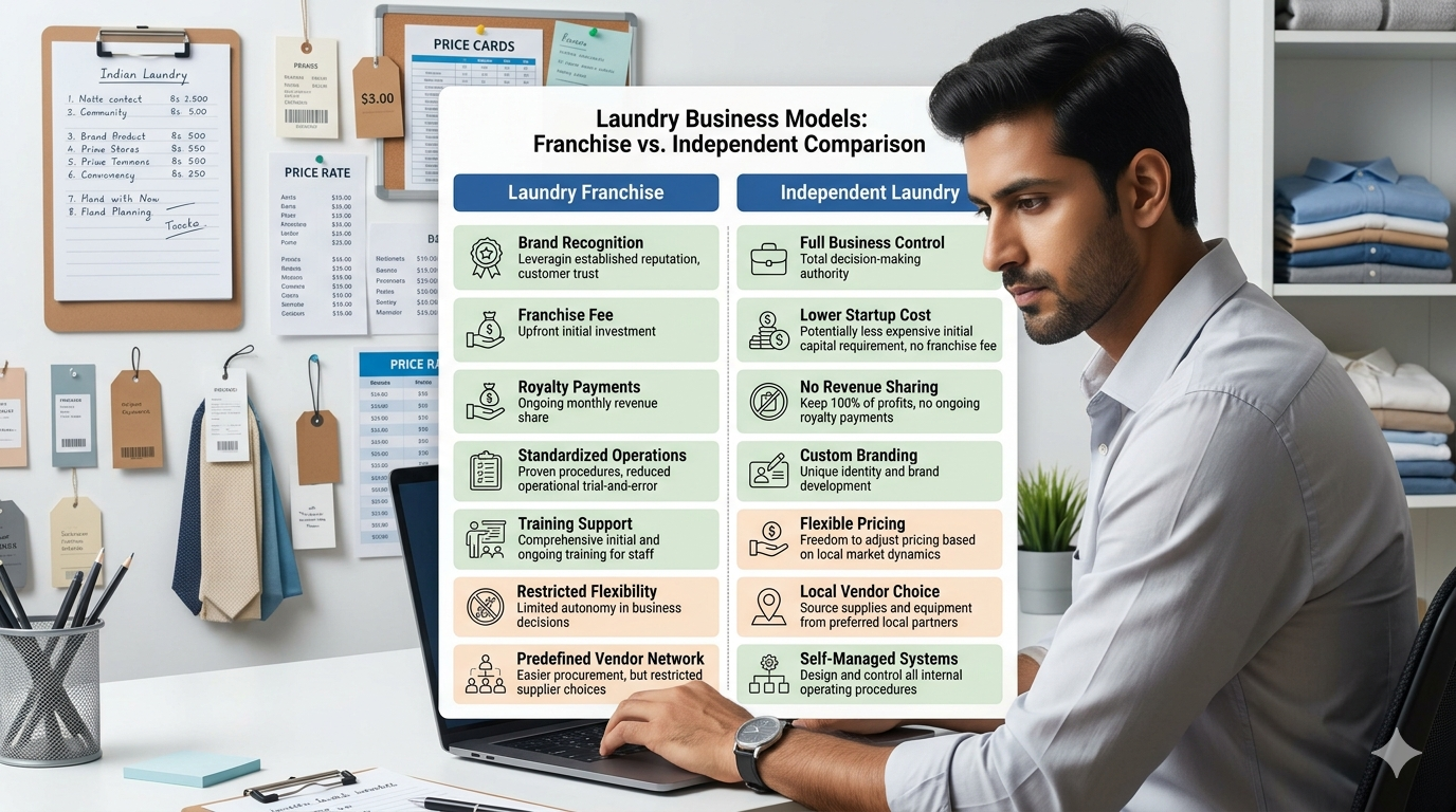 Franchise vs Independent Comparison Infographic