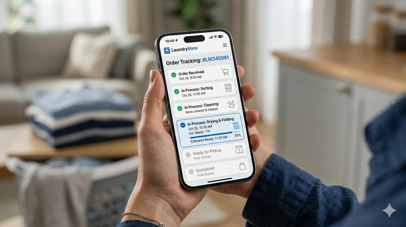 Mobile Phone Showing Order Status Notifications